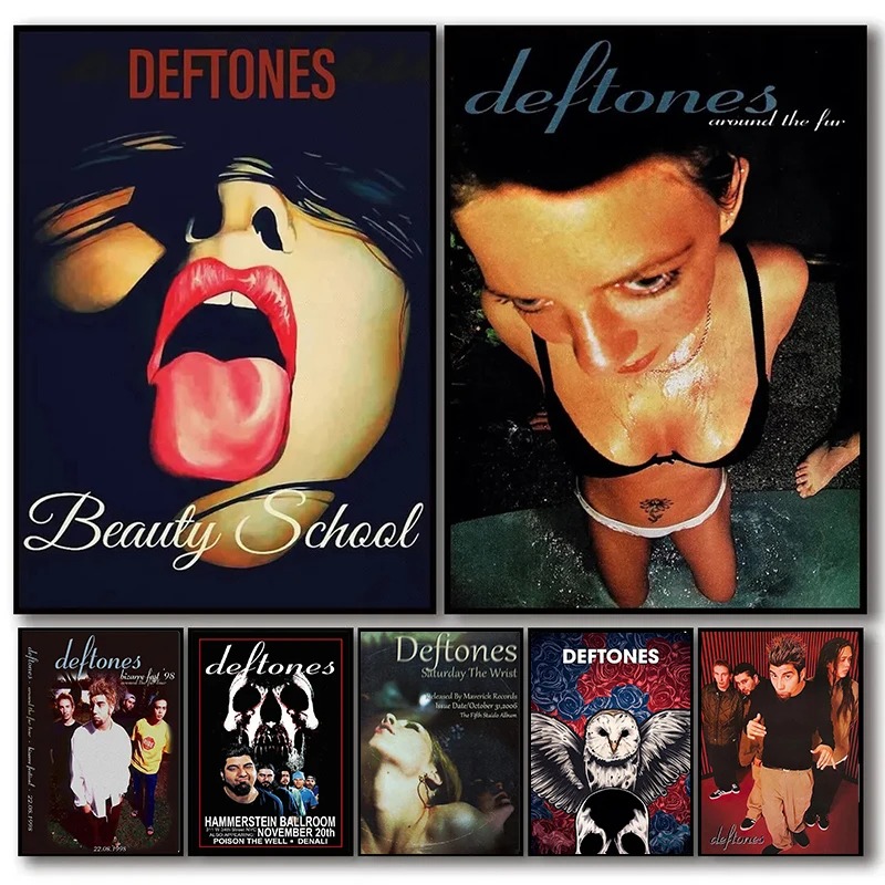 Musical Instrument Painting - Póster Retro de la Banda Deftones,