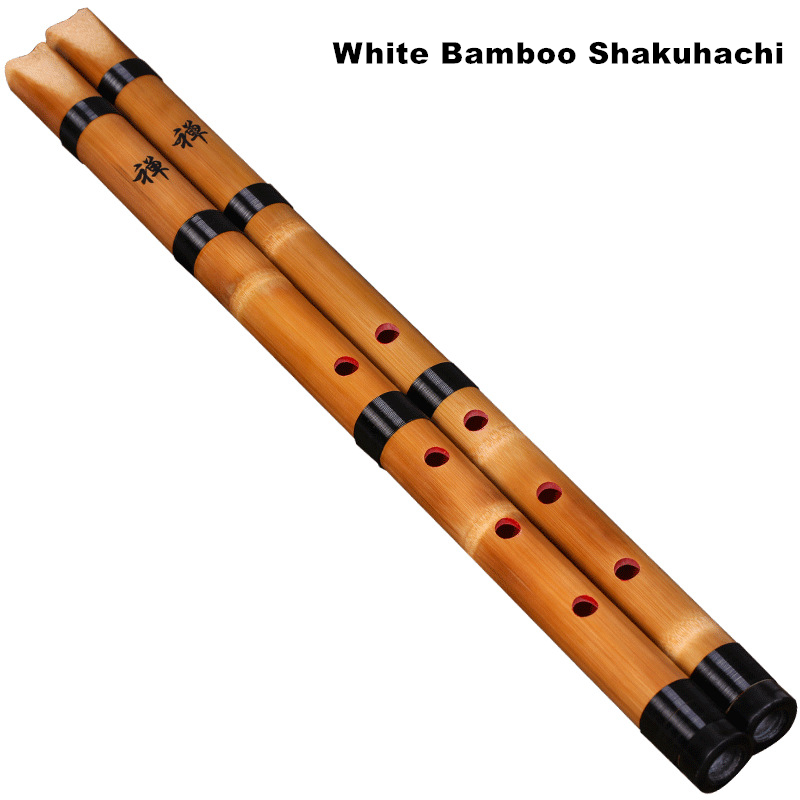 Musical Instrument In Japanese - Shakuhachi Chiba de bambú blanco Natural