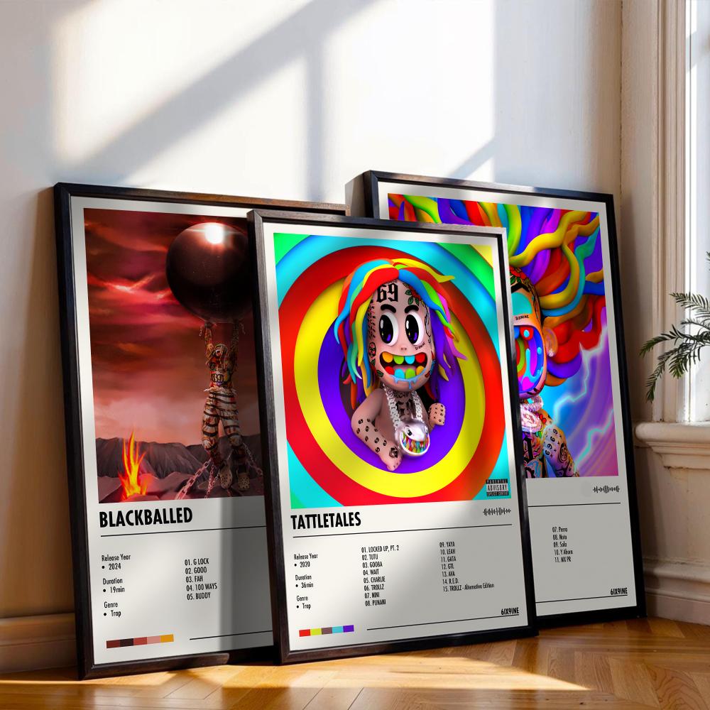 Musical Instrument Painting - Póster de 6ix9ine con portada de
