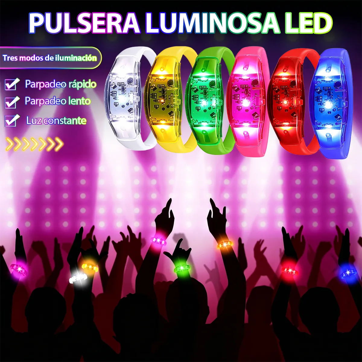 6 Pulseras LED Activadas por S - Musical Instrument Gong reseña y precio